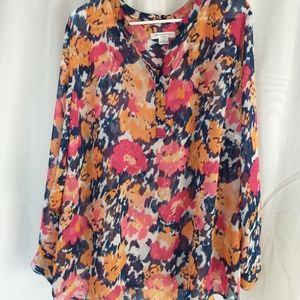Floral watercolor top